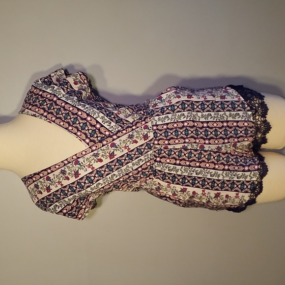 iris Pants - Iris ROMPER S Navy Floral with Navy LACE undershort